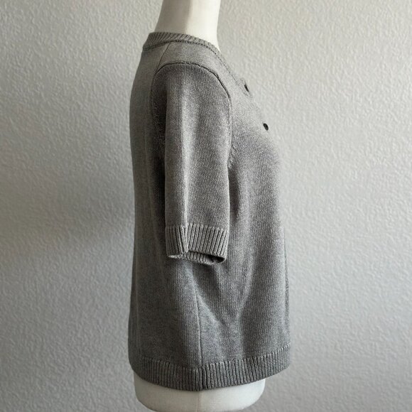 Abercrombie & Fitch Short-Sleeve Button-Up Cardigan – Gray – Size M - Picture 4 of 8